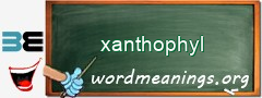 WordMeaning blackboard for xanthophyl